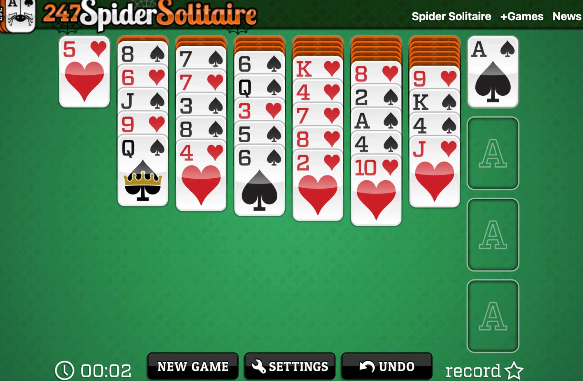 Spider Solitaire Yukon